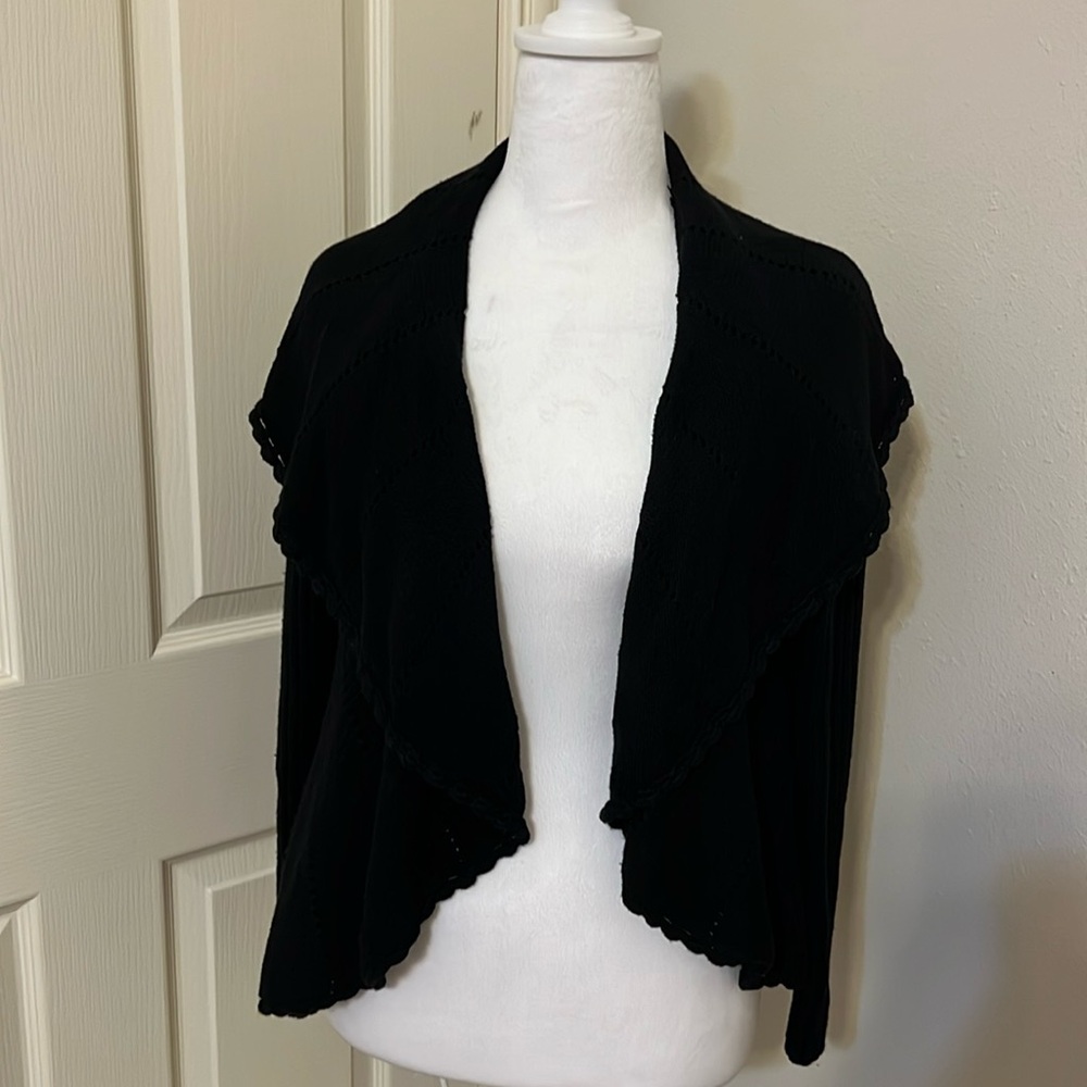 Black shawl sweater. Size M